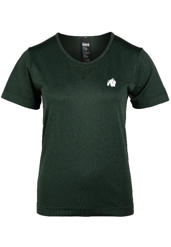 Neiro Seamless T-Shirt - Army Green Fleece Nylon Spandex