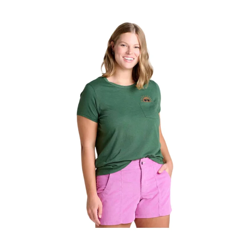 Toad & Co Women's Primo Short Sleeve Crew - Pasture - ONLINE STORE CREDIT/EXCHANGE ONLY Welt Pockets Slit Pockets