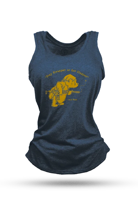 Women's Racerback Tank - Pooh Bear Front Pockets Side Pockets Patch Pockets