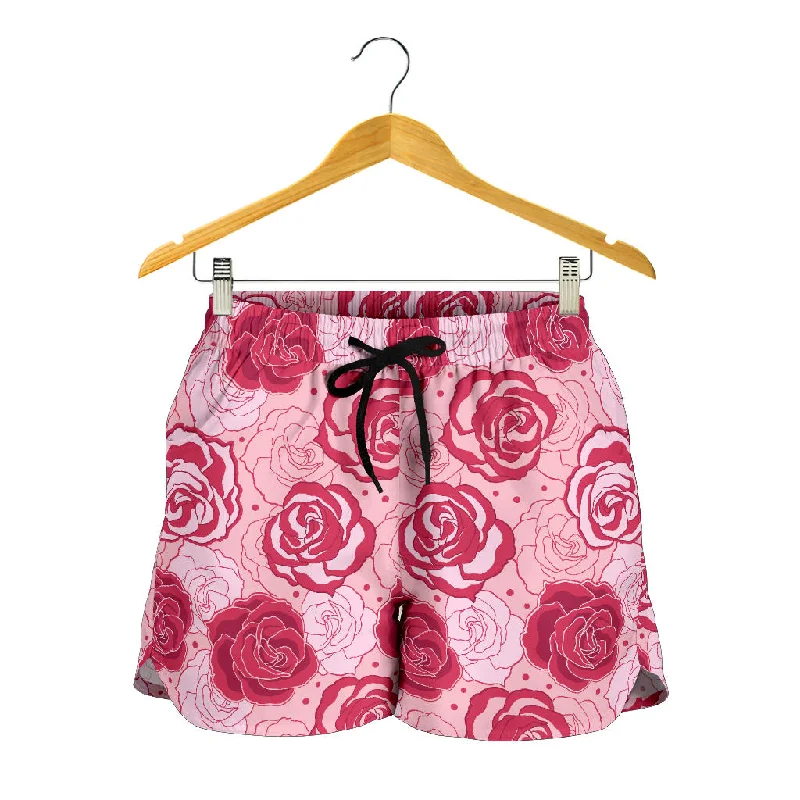 Rose Pattern Print Design 02 Women Shorts