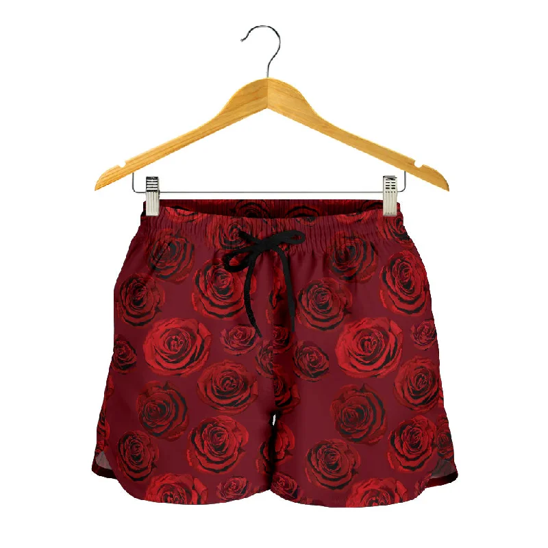 Rose Pattern Print Design 03 Women Shorts