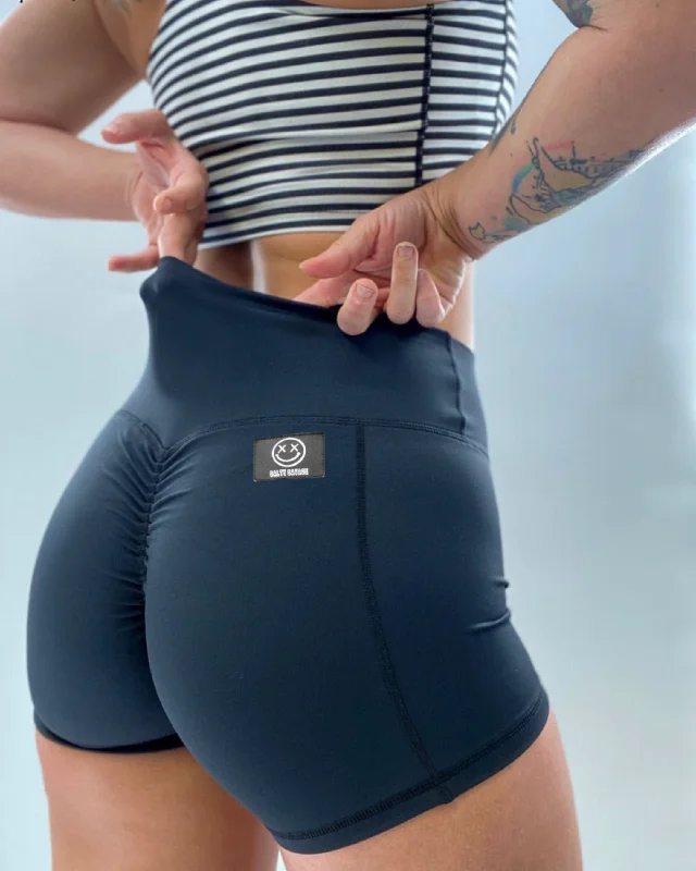 Salty Savage Ladies Mid Rise Booty Scrunch Training Shorts | Wet Suit Performance