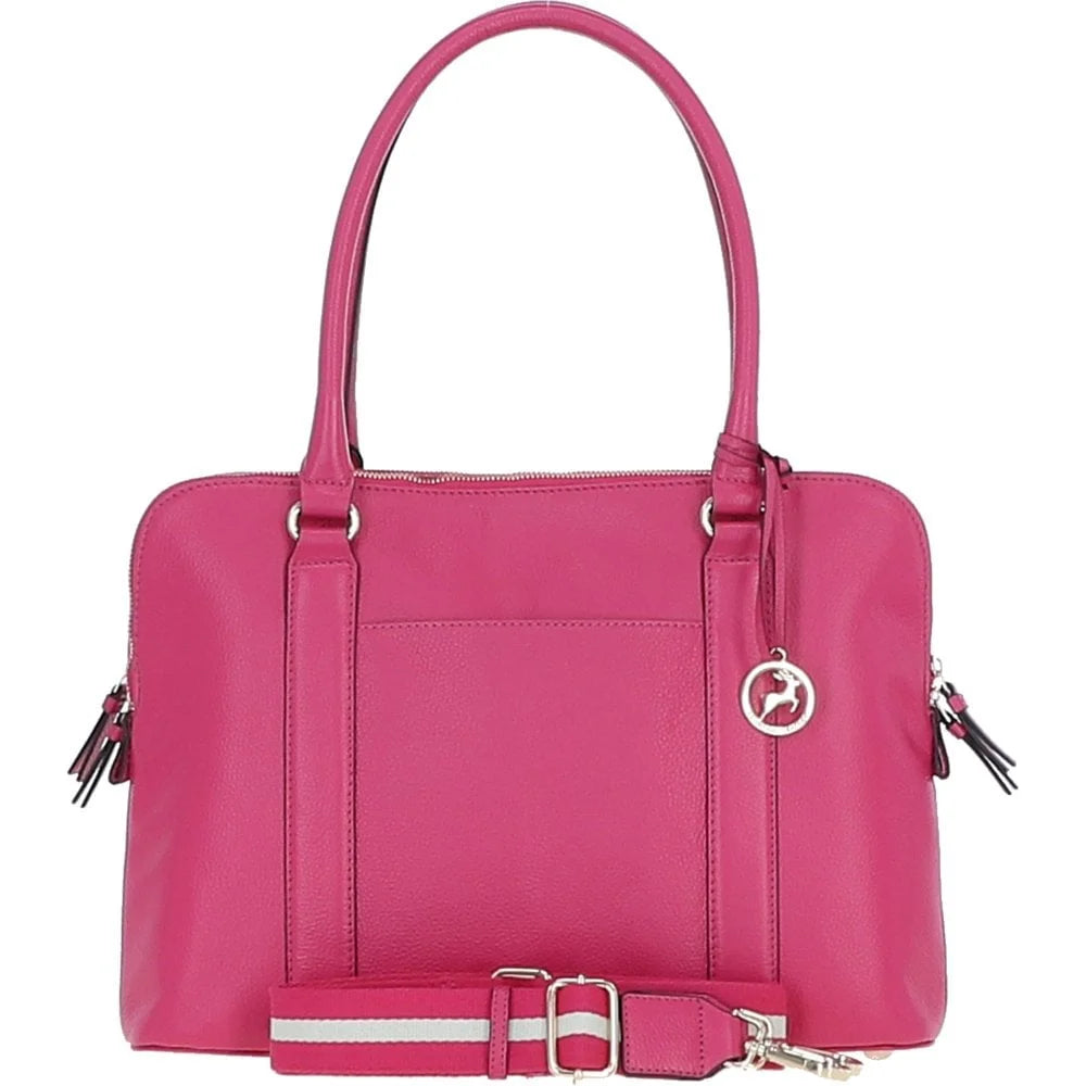 Ashwood Leather Ladies Double Tote Bag Pink